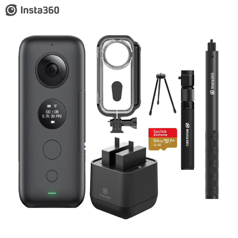 Insta360 ONE X Спортивная Экшн-камера Камера с предприятие чехол& Батарея Зарядное устройство 5,7 K видео очки виртуальной реальности VR Insta 360 панорамный Камера 18MP фото