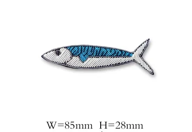 fish DIY Новые высококачественные 3D вышитые вручную значки морские животные/акула/рыба/Омар повязка аппликация для пальто брюки сумка брошь - Цвет: fish