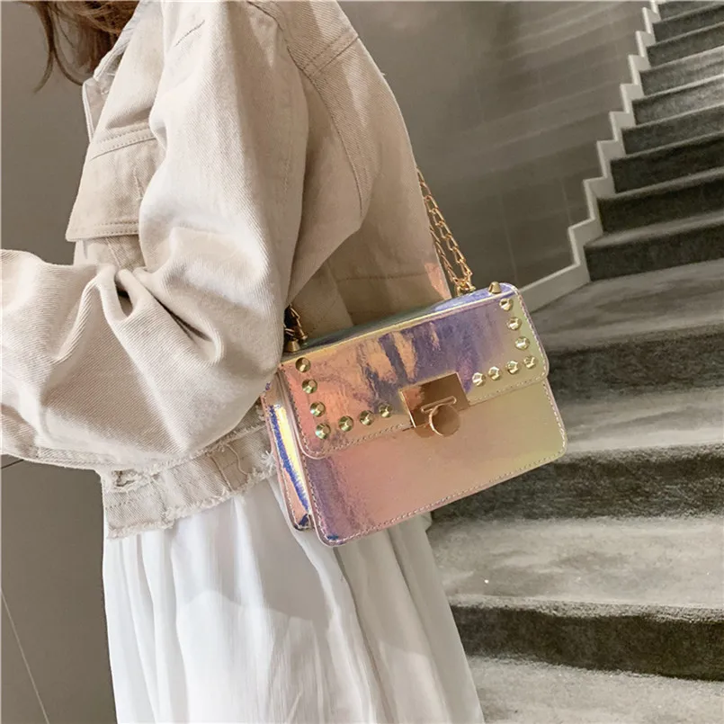 Женская сумка на плечо модная женская цепочке из искусственной кожи через с