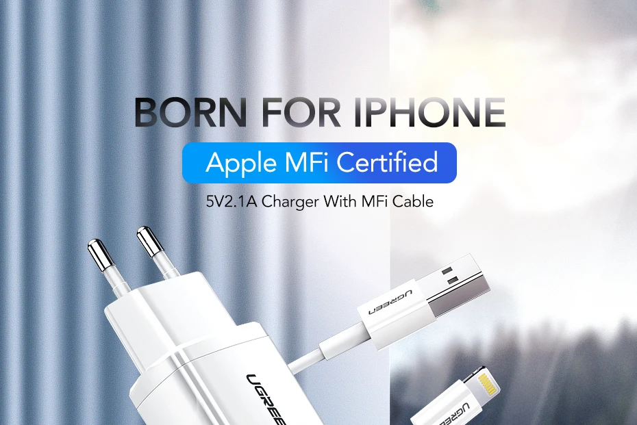 Ugreen 5V2. 1A USB зарядное устройство MFi, кабель USB для iPhone Xs Max XR зарядное устройство для мобильного телефона для iPhone X 8 7 настенное зарядное устройство для ipad