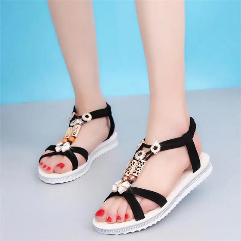 Сандалии для девочек Новинка 2017 года удобные сандалии на плоской подошве в стиле