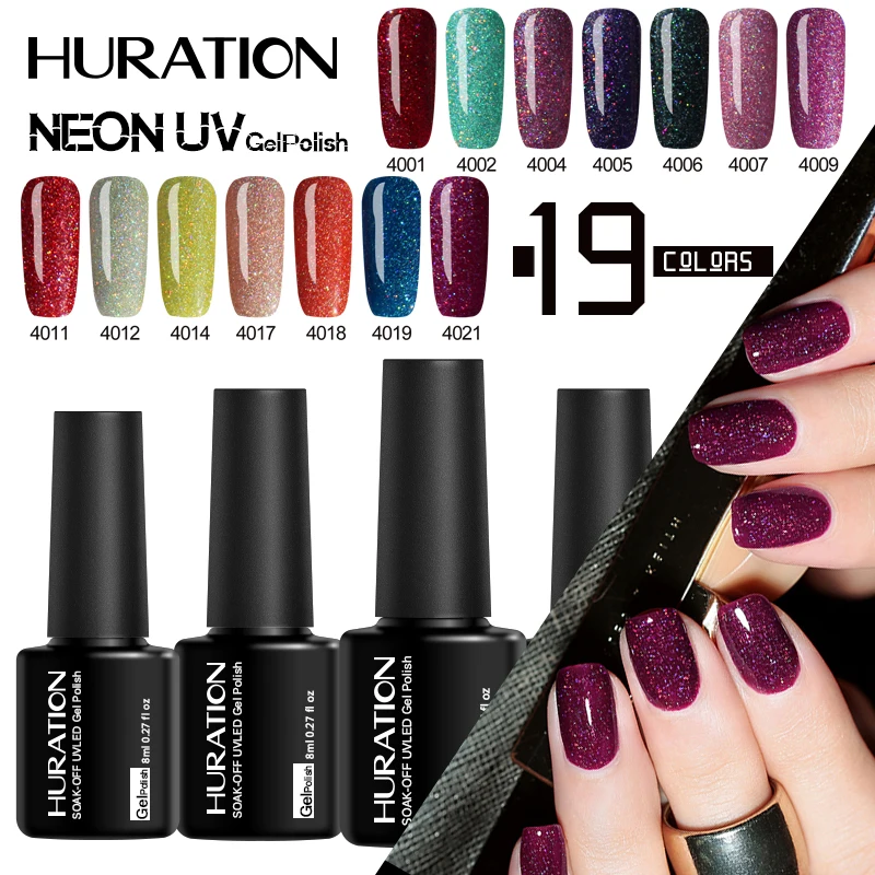 Huration неоновый УФ-гель для ногтей отмачиваемый долговечный Блестящий Звездный