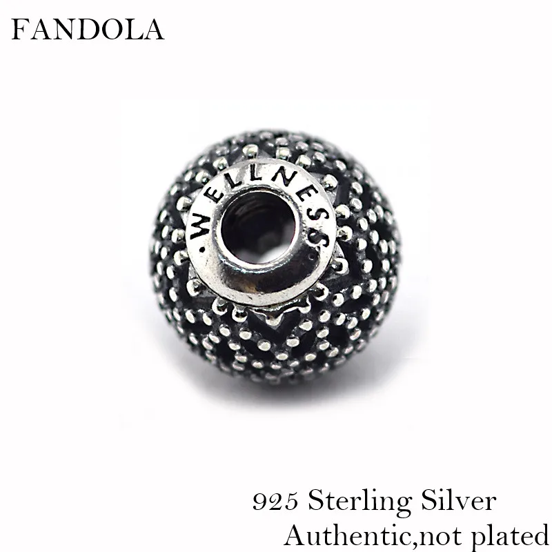Подходит Pandora Сущность Браслеты Здоровья Бусы 100% Античная Стерлингового Серебра