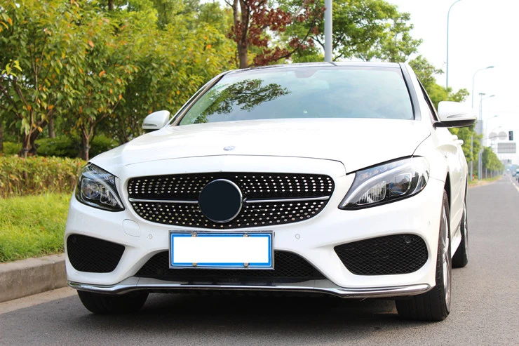 Для Mercedes W205 Алмазная Стильная передняя гоночная решетка-гриль для Benz W205 c-класс C180 C200 C220 C260 C300 решетка-гриль 20015