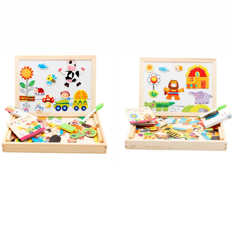 Детские пазлы мольберт доска для рисования обучающая магнитная головоломка