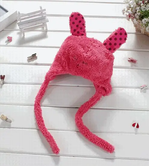 Бесплатная доставка милые шапки в форме кролика для маленьких девочек очень