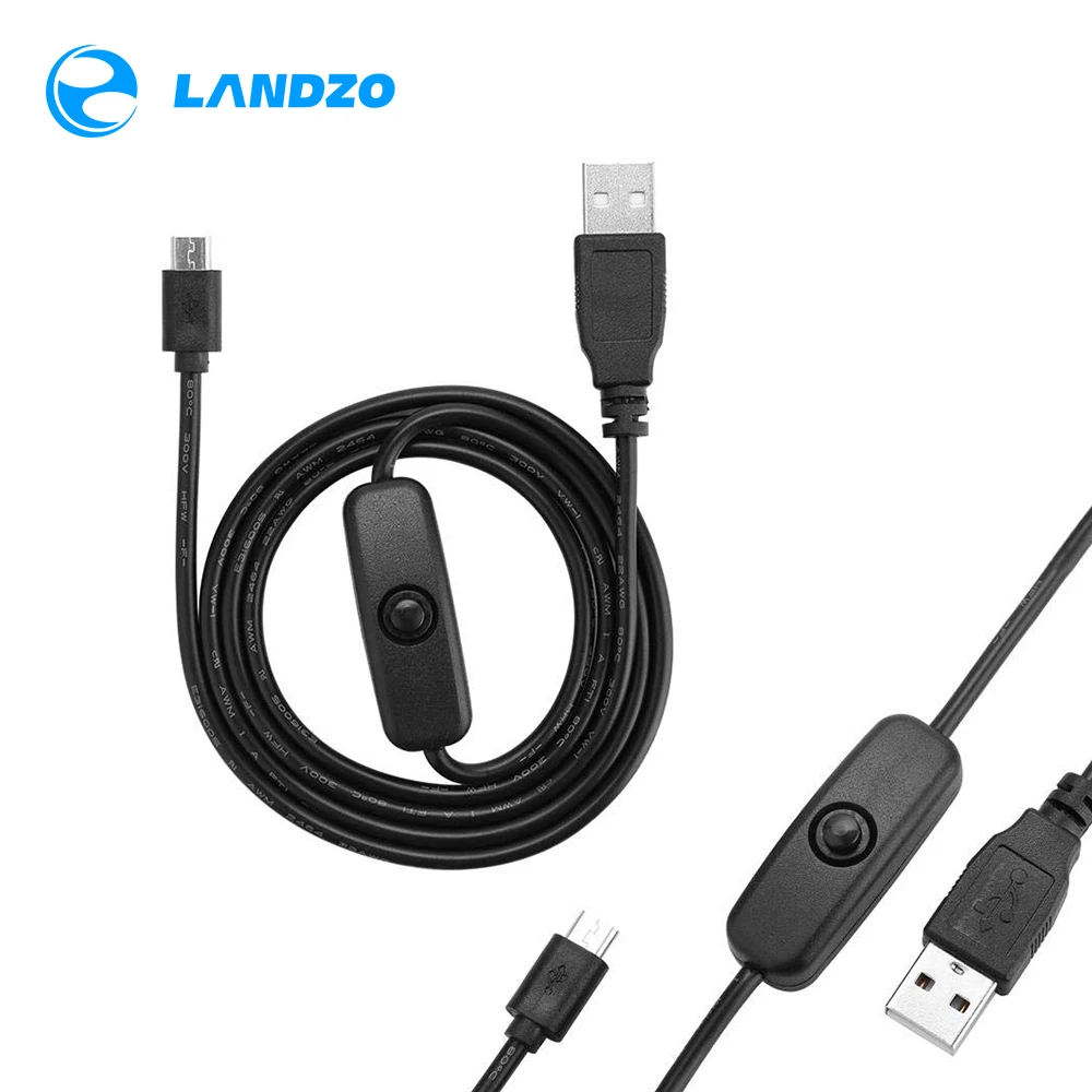 Зарядный кабель для Raspberry Pi 3/2 / B + A Micro USB модулей длина 1 м с выключателем