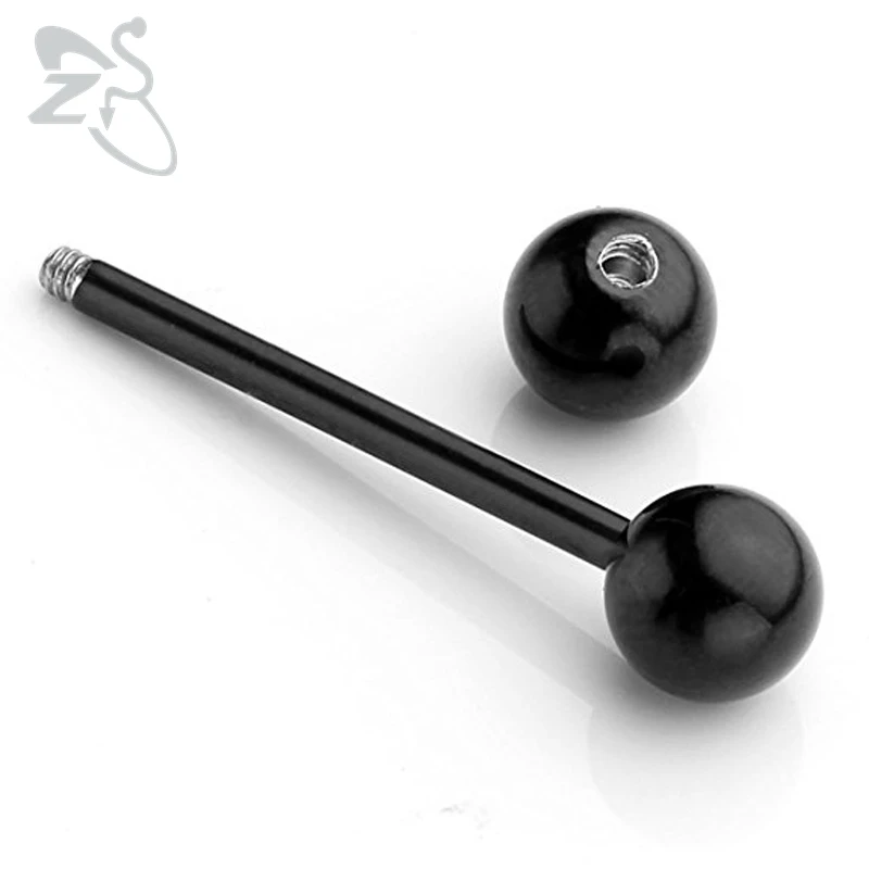 Недорогие кольца для языка черные серьги из нержавеющей стали в стиле панк 14G