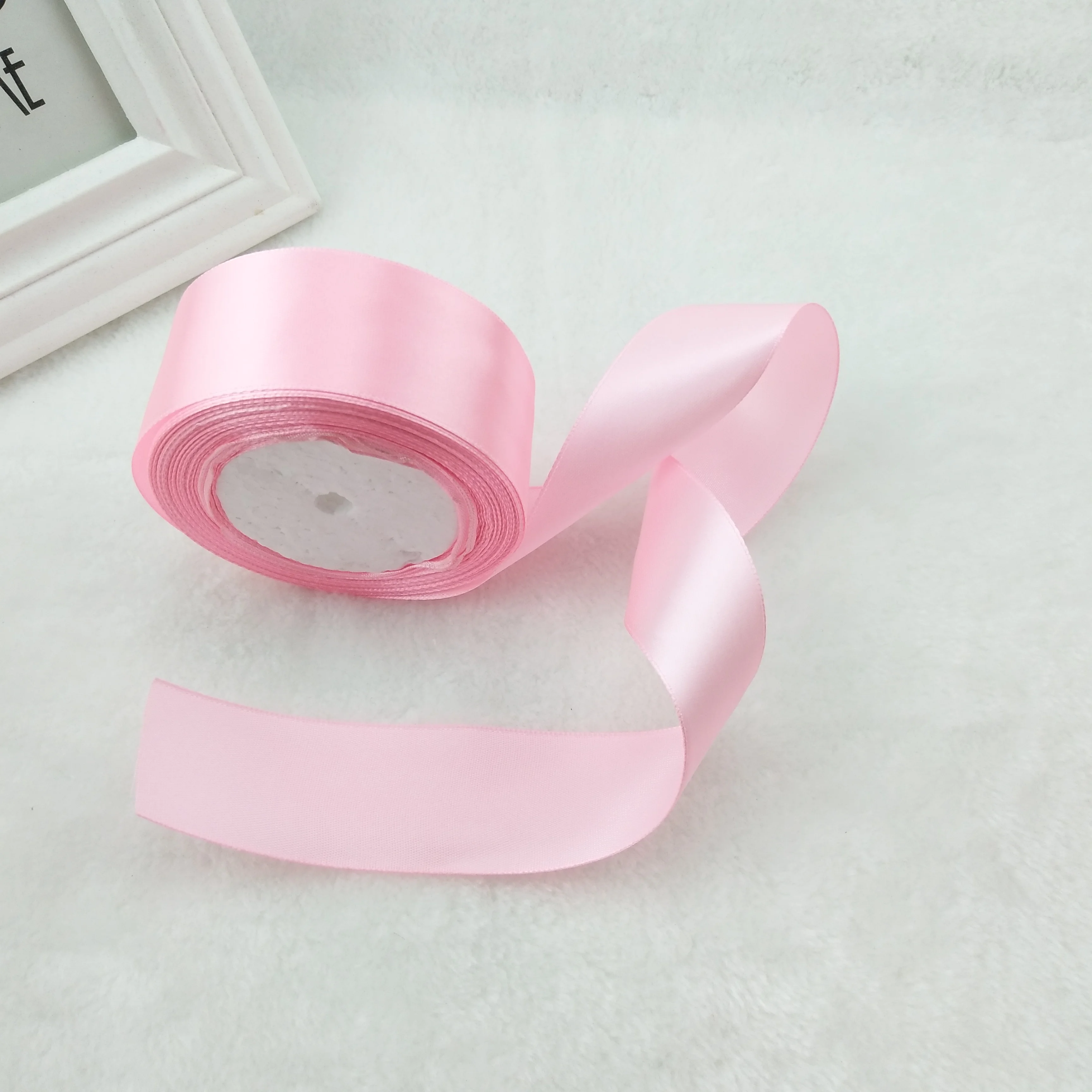 Длинная шелковая атласная розовая лента 22 м украшение для свадьбы вечеринки дома