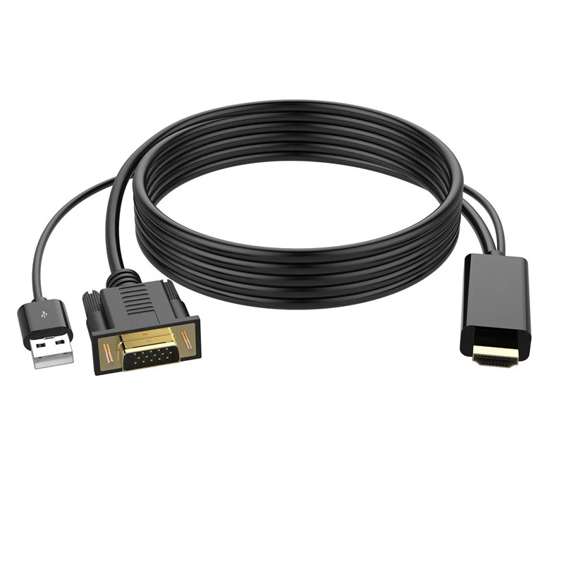 Высокое качество Новый HDMI к VGA + USB2.0 кабель адаптер | Компьютеры и офис