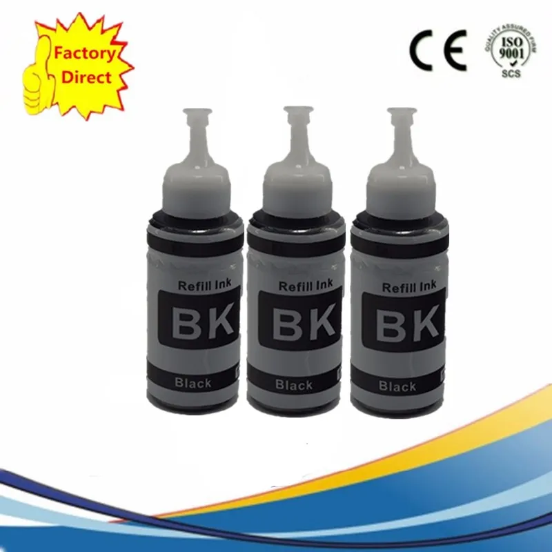 3BK Набор для заправки чернил GI-490 BK GI490 C M Y, PIXMA G1400, G2400, G3400, G1000, G2000, G3000 - Цвет: 3BK