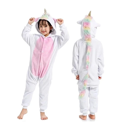 Gold Horse Kigurumi Onesie/Детские пижамы с пандой; детские комбинезоны единорог с рисунками животных; зимняя одежда для сна для мальчиков и девочек; детская пижама - Цвет: Gold Horse