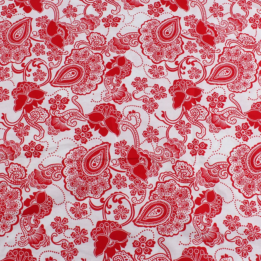 Винтажный Классический Поплин из 100% хлопка с цветочным принтом пейсли ткань в
