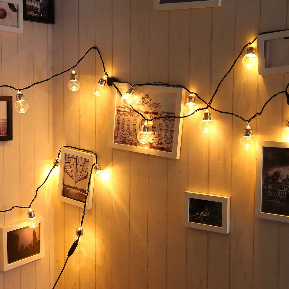 Гирлянда светодиодная с круглыми лампочками 6 м 20 шариков 220 В 110 В|bulb string|light stringlight
