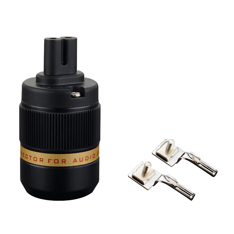 Выборг шт Высокое качество VF508G C7 чистый Медь позолоченный Рисунок 8 IEC разъем eu AC Мощность Шнур Разъемы для аудиокабеля