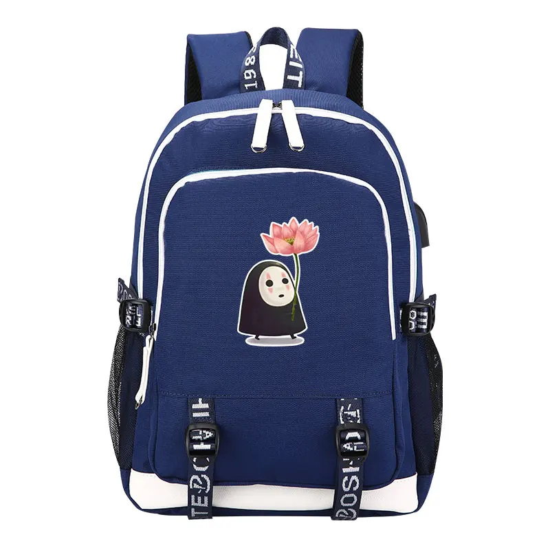 6 Унесенный призраками, рюкзак с принтом «No Face Man», Kawaii Totoro, женский милый рюкзак с usb зарядкой, рюкзак для ноутбука, Брезентовая школьная сумка - Цвет: 6