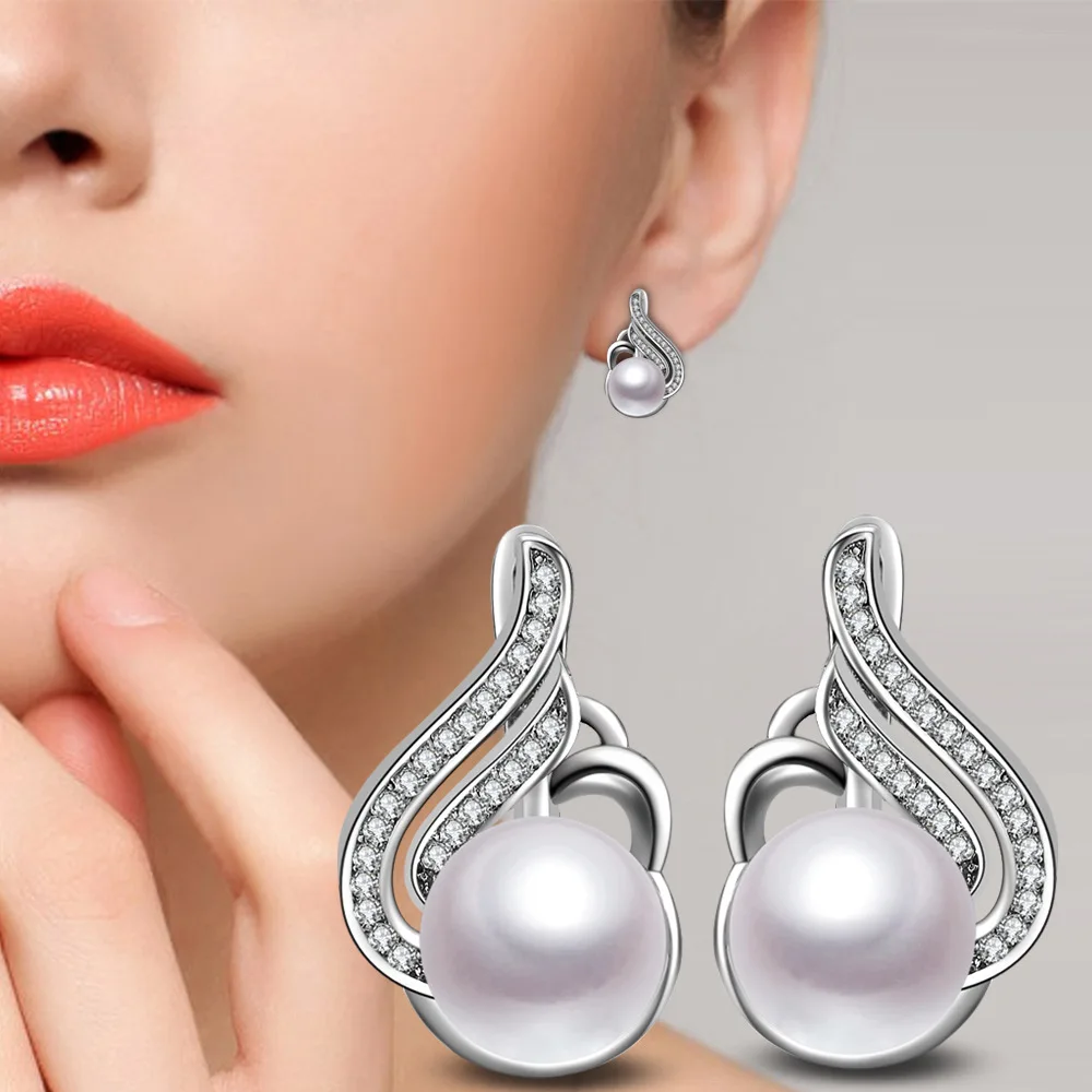 Женские серьги гвоздики из натурального жемчуга серебристого цвета|pearl stud