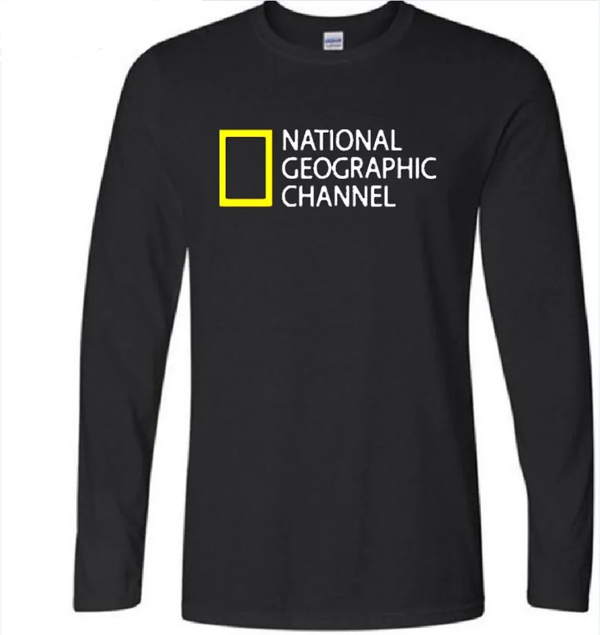 Футболка с принтом NATIONAL GEOGRAPHIC CHANNEL уличная одежда из хлопка для мужчин и удобная