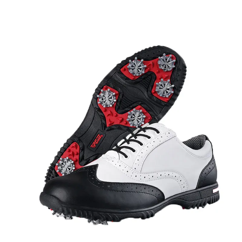 Мужские туфли для гольфа в стиле броги Pgm кожаные дышащие кроссовки обувь