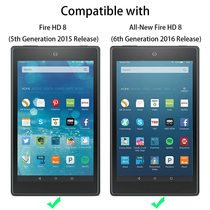 9H закаленное стекло для всех New Amazon Kindle Fire HD 8 Защитная пленка экрана HD8