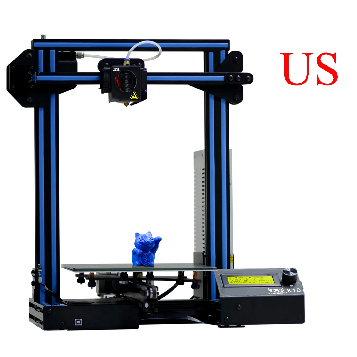 3E066-US PLUG Kuongshun K10 с открытым исходным кодом быстрая сборка 3d принтер 220*220*260 Высокая PFrinting Accur хорошая адгезия платформа impresora 3d - Цвет: 3E066-US PLUG
