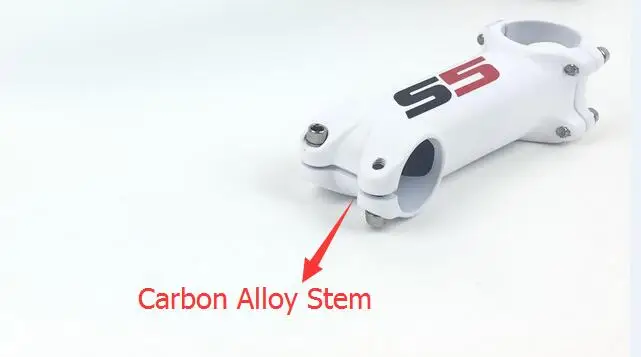 S5 carbon alloy stem S5 карбоновые рамы для велосипеда, шоссейный руль и стержень, аэро дорожный руль, углеродный дорожный руль UD матовый глянцевый черный красный белый - Цвет: S5 carbon alloy stem