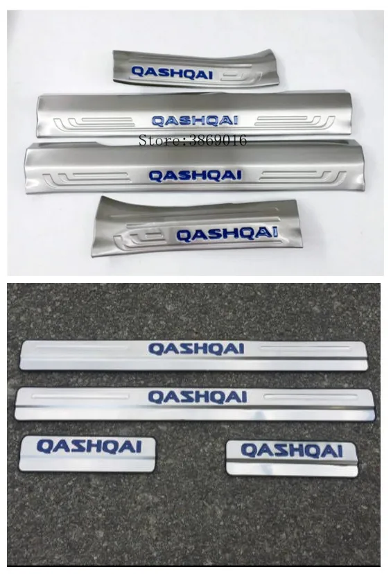 8pcs blue Нержавеющая сталь порога Накладка накладки на пороги протектора Добро пожаловать педали протектор Накладка для Nissan Qashqai- 8 шт - Цвет: 8pcs blue