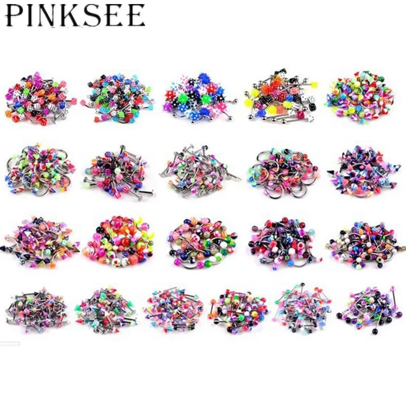 Пирсинг PINKSEE из нержавеющей стали для бровей носа языка губ кольцо ювелирные