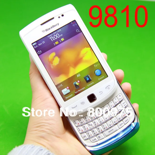 9810 BlackBerry фонарь 9810 мобильный телефон Смартфон разблокированный QWERTY 3g Wifi gps мобильный телефон и белый