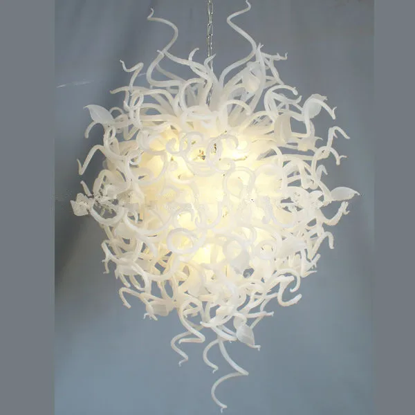 

Free Shipping Western Style Wedding Decor Pure White 100% Hand Blown Glass Chandeliers