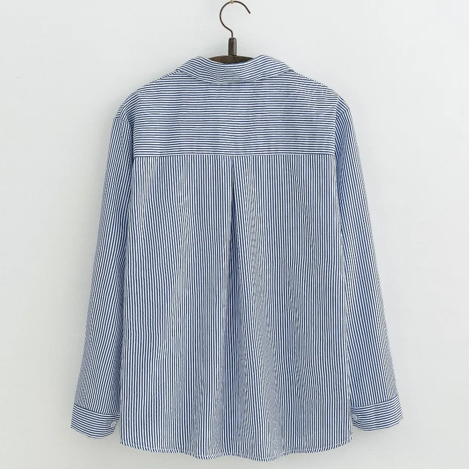 JKKUCOCO Butterfly Flowers Embroidery blouse shirt Cotton Women Shirt Long Sleeve Loose Casual tops shirts C40 |