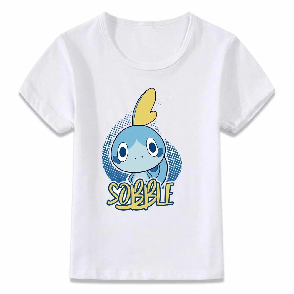 Детская одежда с героями мультфильма рубашка sobble grookey и scorbunny Милая футболка для мальчиков и девочек ясельного и дошкольного возраста рубашки с коротким рукавом