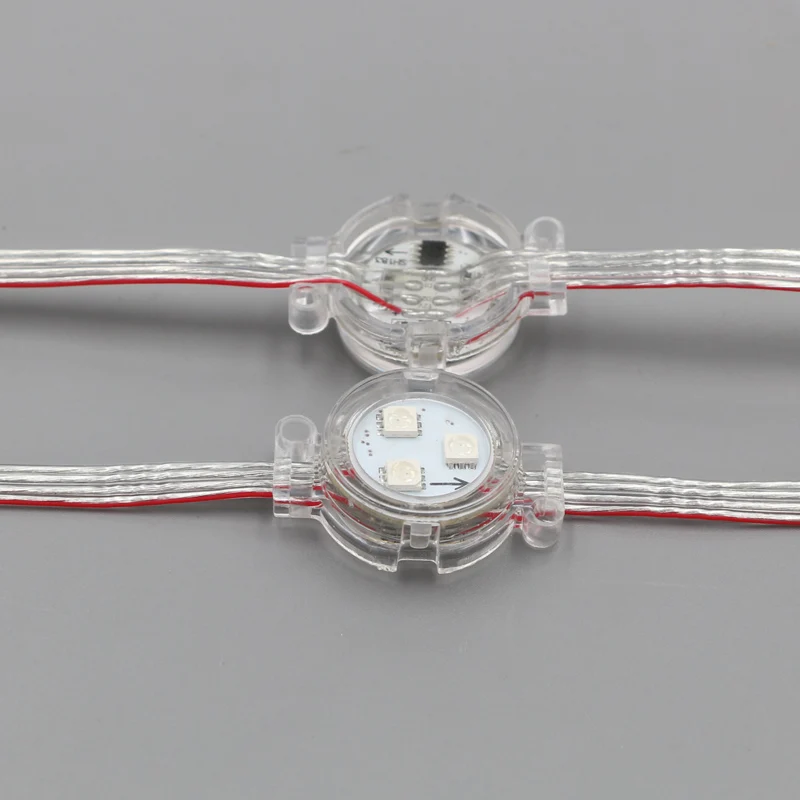 

DC12V 30mm WS2811;addressable led smart module;0.72W;RGB full color;clear cover;IP68 rated;all clear wire