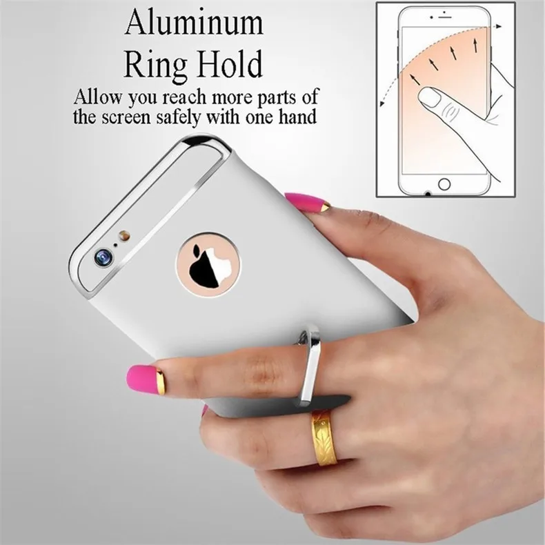 Чехол из розового золота для iPhone 7, 8 Plus, X, XR, XS Max, Жесткий Чехол из поликарбоната с кольцом для APPLE 6, 6 S, противоударный чехол для телефона, Coque для женщин