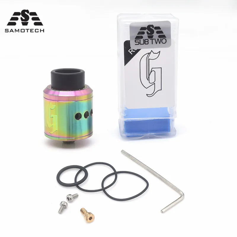 

NEW GOQN 25MM1:1 RDA electronic cigarette atomizer airflow control rebuildable with Colorful tank Stainless Steel atomizer