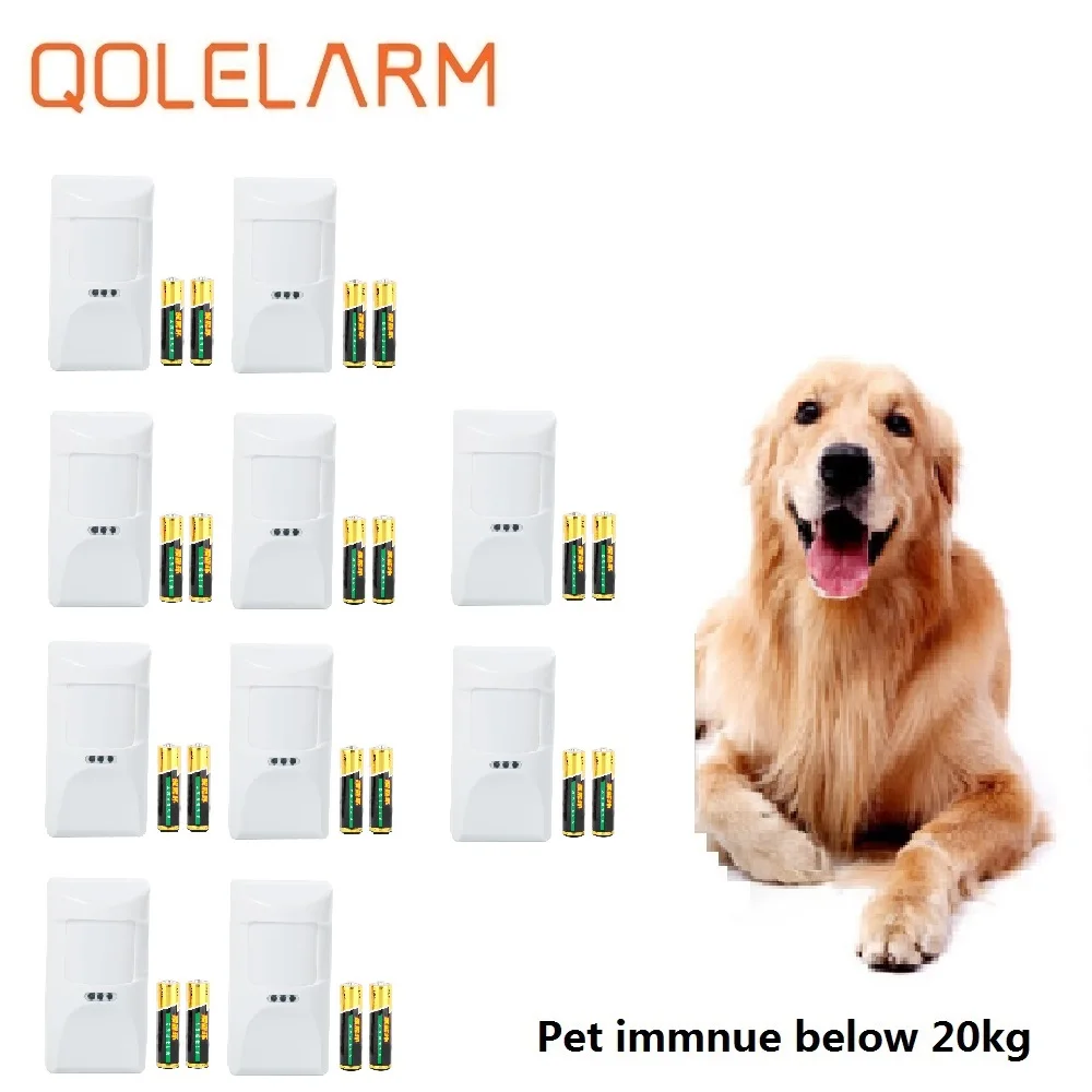 10pcs (with battery) QOLELARM 433 МГц ПЭТ-детектор, датчик движения, анти-ПЭТ для ниже 20 кг животных, для Wifi/GSM домашней сигнализации - Цвет: 10pcs (with battery)