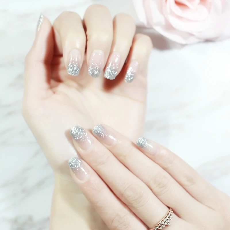 

20Pcs/Set Crystal Silver Nail sticker Full waterproof Non-toxic Nail Art Water Decals Nails Transfer Stickers Decoration Tools