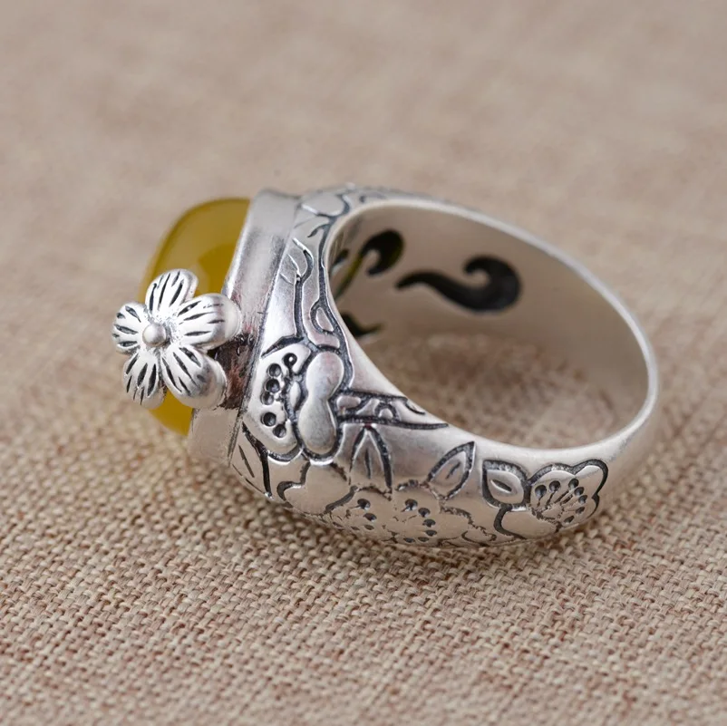 925 пробы серебряные кольца из натурального Поделочного Камня для женщин