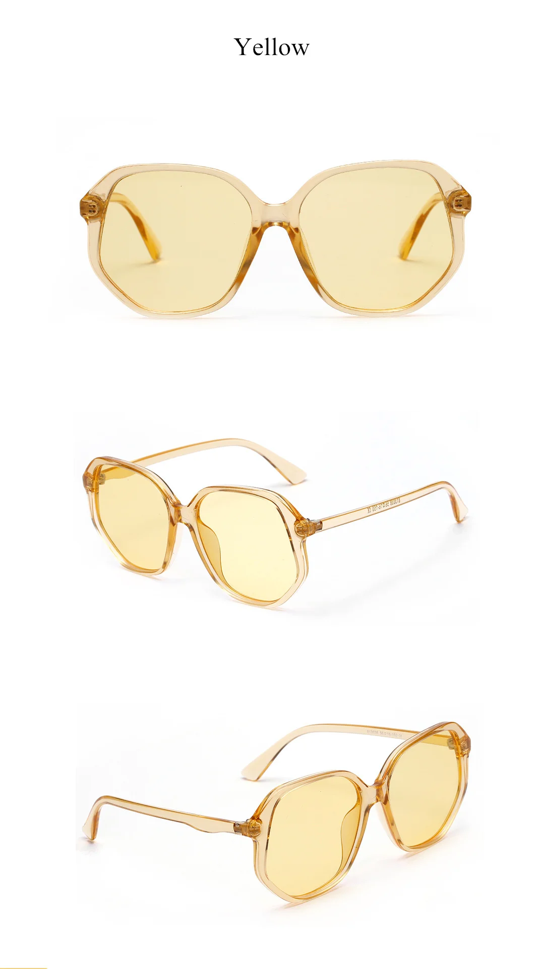 YOOSKE Oversized Women Sunglasses 90s Luxury Brand Designer Candy Colors Sun Glasses Ladies Retro Irregular Frame Glasses