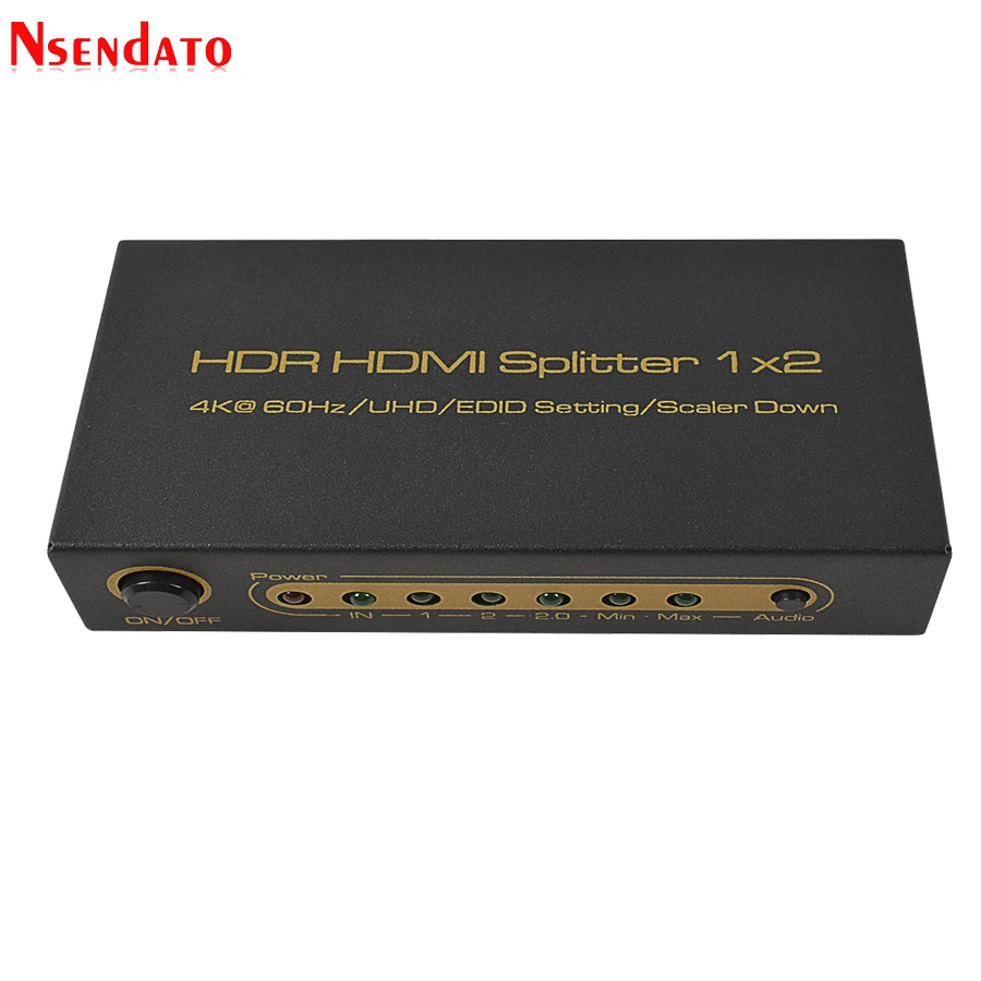 Разветвитель HDMI 1x2 4K HDR 60 Гц 1 в 2 выхода с адаптером питания для монитора DTS Dolby 3D 1080p