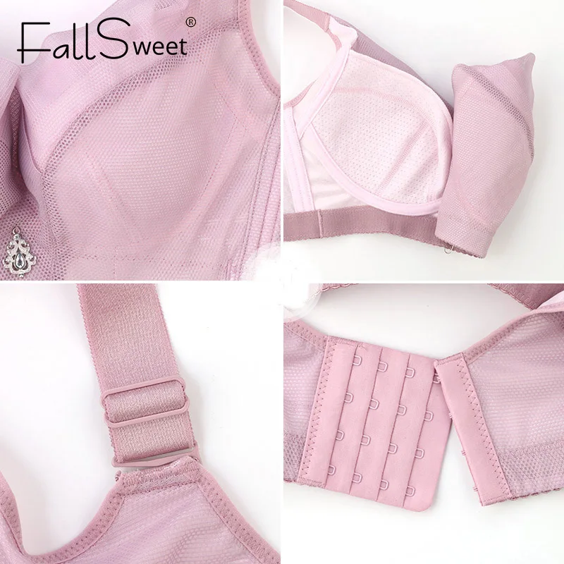 Женский бюстгальтер без подкладки FallSweet, удобный бюстгальтер без косточек, с тонкой чашкой, большие размеры, белье для сна
