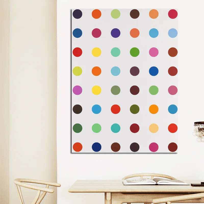 Unique spot etching DAMIEN HIRST холст живопись точечные картины напечатанные на холсте Современное Абстрактное Искусство Бабочка Холст настенное искусство декоративное рисование - Цвет: Unique spot etching