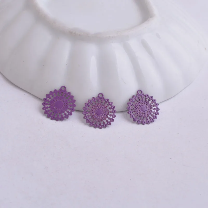 100 шт AC2572 цветная филигранная круглая подвеска в форме солнца DIY filigrane pour bijoux 11 мм* 13 мм