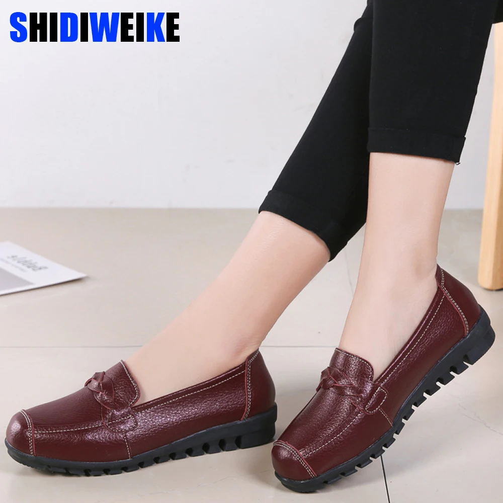 2019 г. весенние женские балетные туфли с вырезами кожаные дышащие мокасины