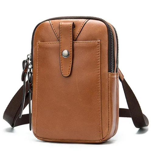 714B4brown WESTAL поясная сумка из натуральной кожи, сумка на ремне, сумка для телефона, сумки, Повседневная дорожная поясная сумка, Мужская поясная сумка, Кожаная поясная сумка 714 - Цвет: 714B4brown