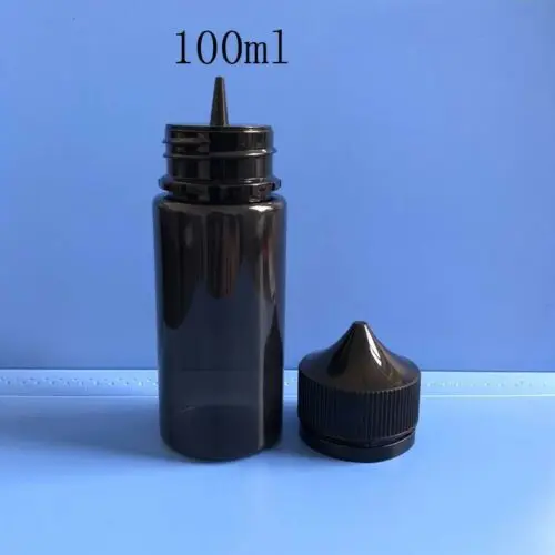 

100pcs 100ml Plastic PET Black Dropper Bottles Liquid E Juice Eye Drop Bottle Pointed Tip Childproof Cap Vape Oil Fill Container