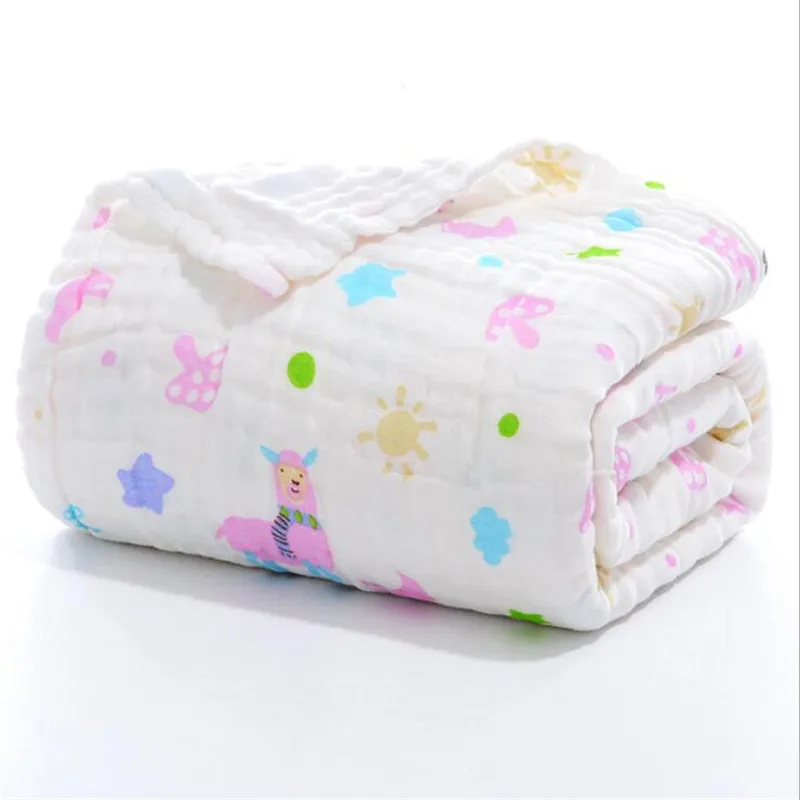 Муслиновое одеяло для новорожденных 100% хлопок 6 слоев марля банное полотенце