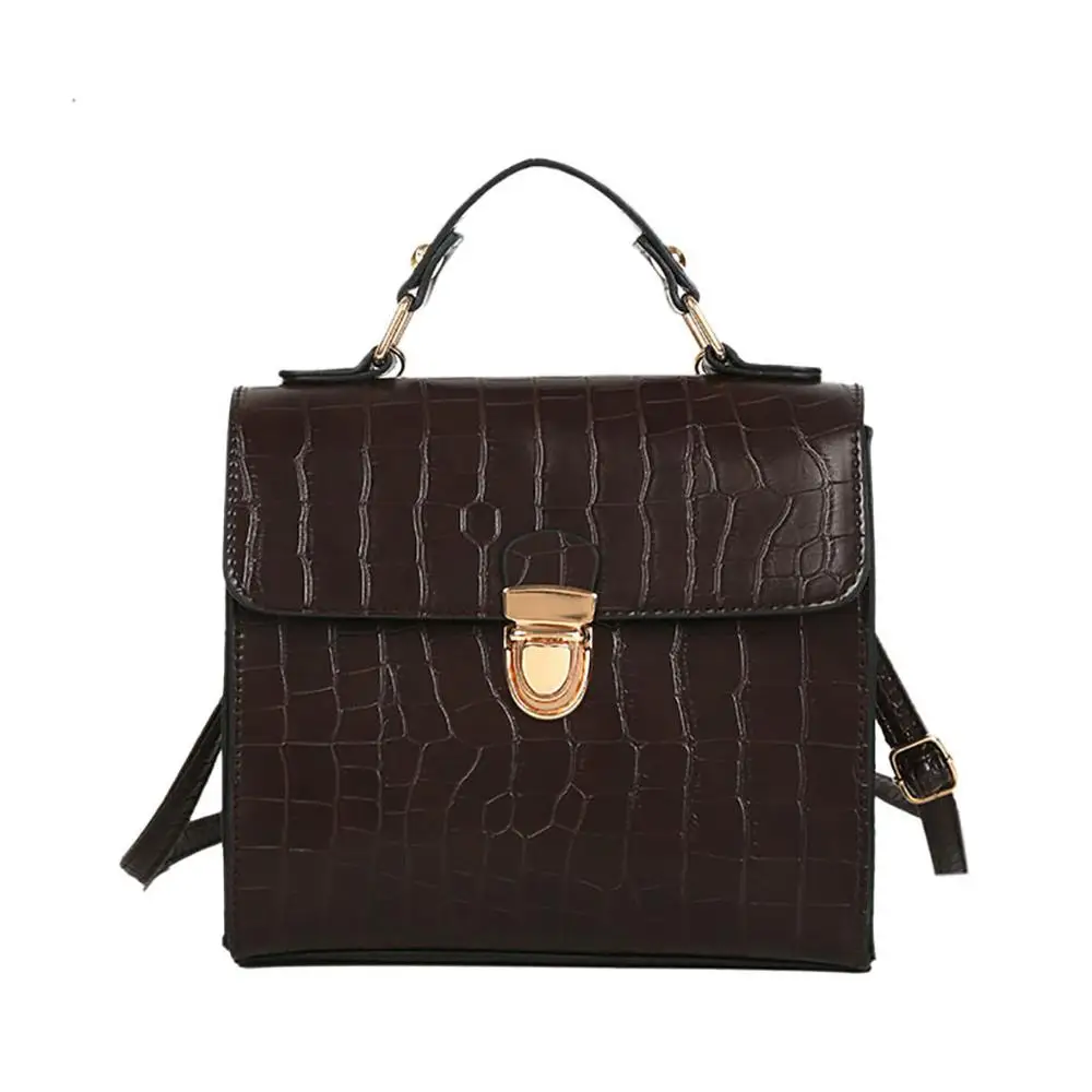 Кофе Новинка, модная однотонная коричневая Женская сумка cartera mujer monedero, Женская винтажная сумка с узором «крокодиловая кожа», сумка через плечо, мессенге, l8-432 - Цвет: Кофе