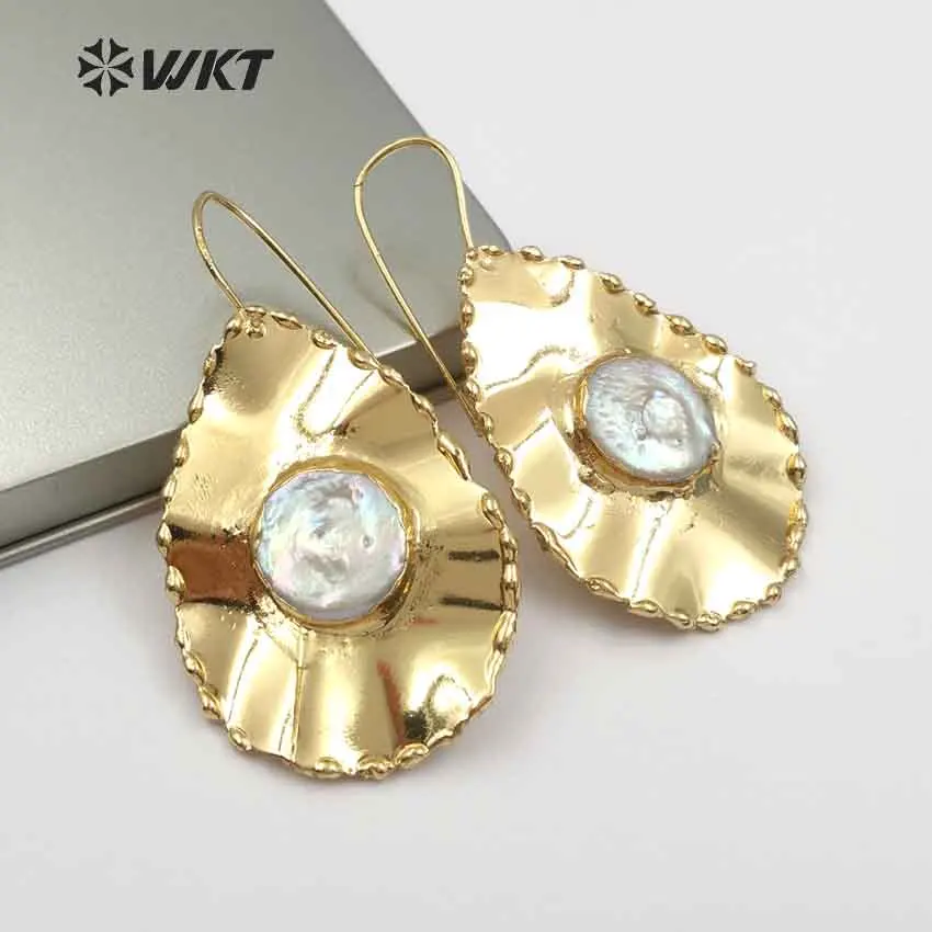 WT-E466 WKT женские серьги в форме капли воды из высококачественной латуни с