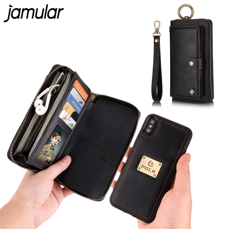 JAMULAR флип молнии бумажник чехол для телефона чехол для samsung Galaxy S8 S9 плюс Примечание 8 9 Многофункциональный PU кожаная сумка для примечание 9
